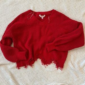 No boundaries crop sweater